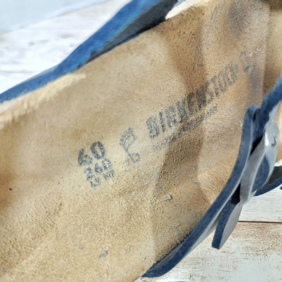 Birkenstock Mayari Oiled Leather Sandals In Blue U S W 9 - Picture 9 of 9